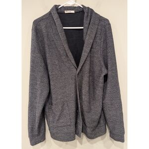Marine Layer Heathered Black Organic Cotton Blend Cardigan Size Large